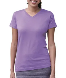 3507 LA T Ladies V-Neck Longer Length T-Shirt Lavender