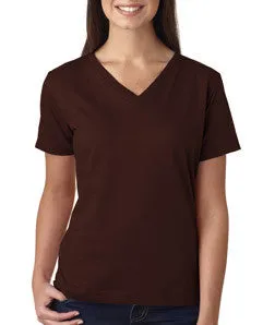 3587 LA T Ladies' V-Neck T-Shirt Brown