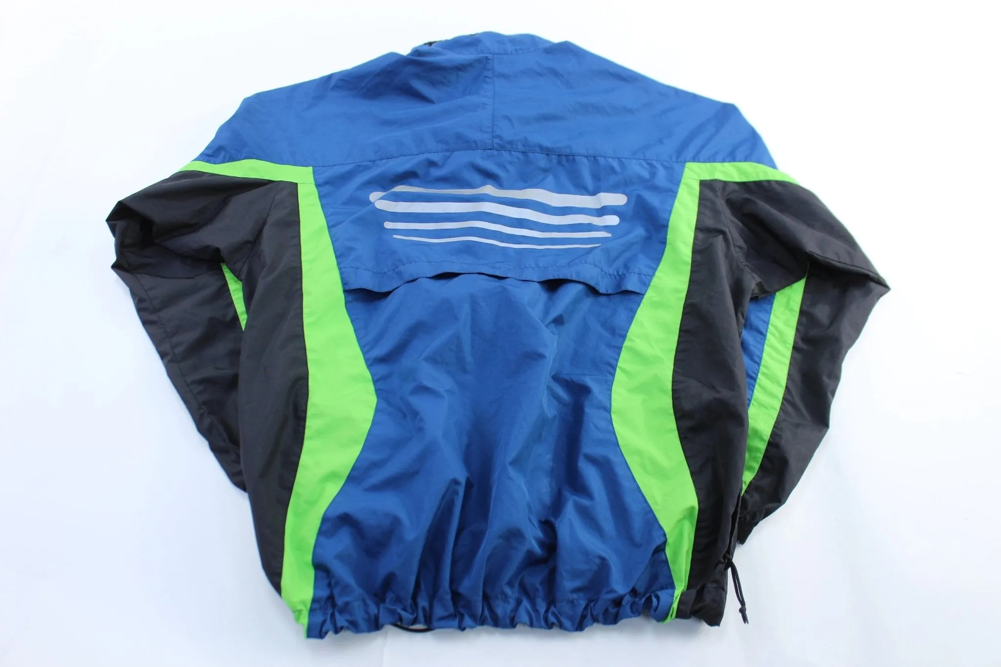 90's Nike Embroidered Logo Blue, Green, & Black Zip Up Jacket