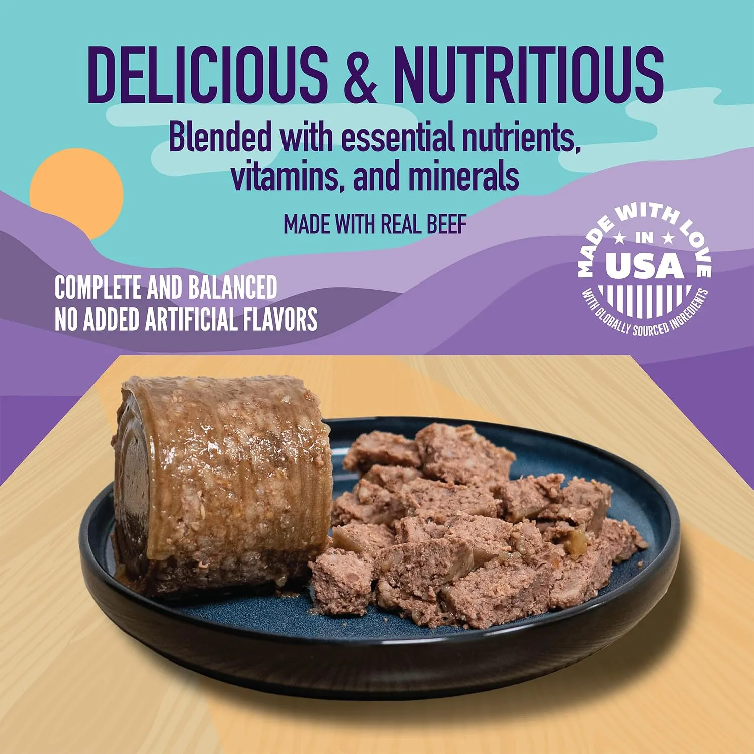 A Strong Heart Wet Dog Food, Chopped Dinner with Beef - 22 oz Cans (Pack of 12), Made in The USA with Real Beef