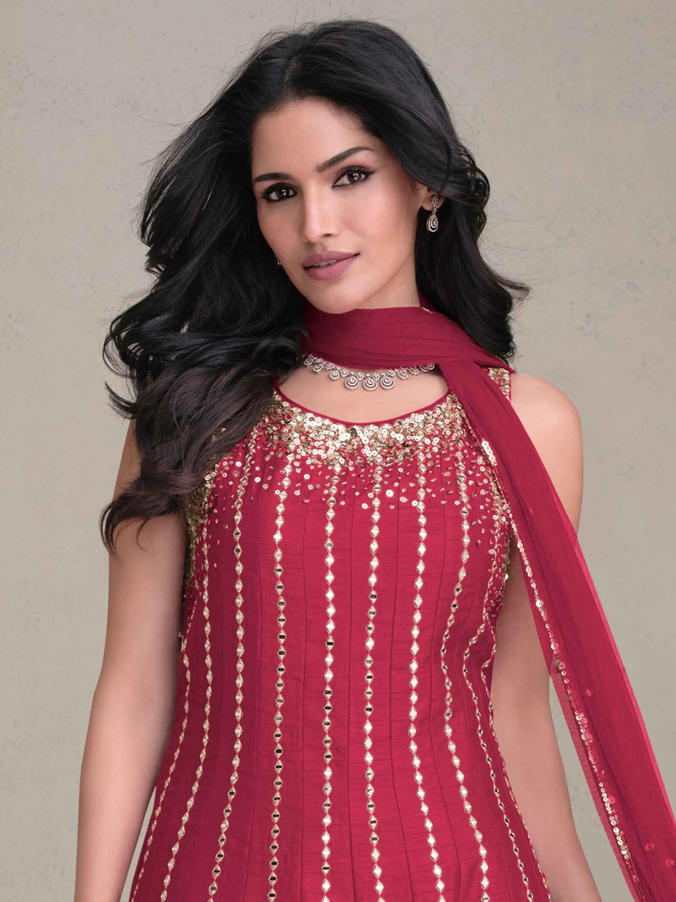 Attractive Pink Sequins Silk Designer Dhoti Suit With Dupatta