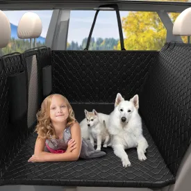 Back Seat Extender for Dogs Hard Bottom Dog Car Seat Cover for Back Seat Heavy Duty Scratch Proof Nonslip Durable Soft 100% Waterproof Dog Hammock for Car Truck SUV