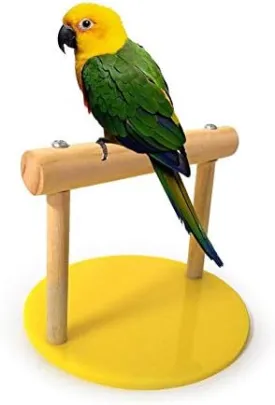Bird Cage Stand Wooden Table Parrot Perch Shelf Training Stands Playstand Playgound Play Gym Bird Cage Toys for Small and Medium Sized Parrot
