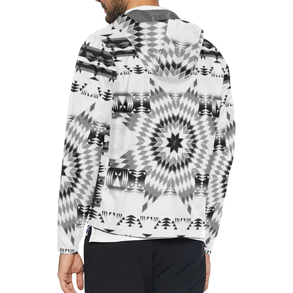 Black and White Star Quilt Men's Windbreaker