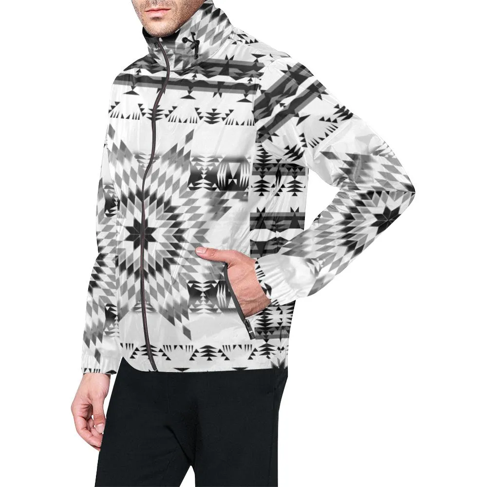 Black and White Star Quilt Men's Windbreaker