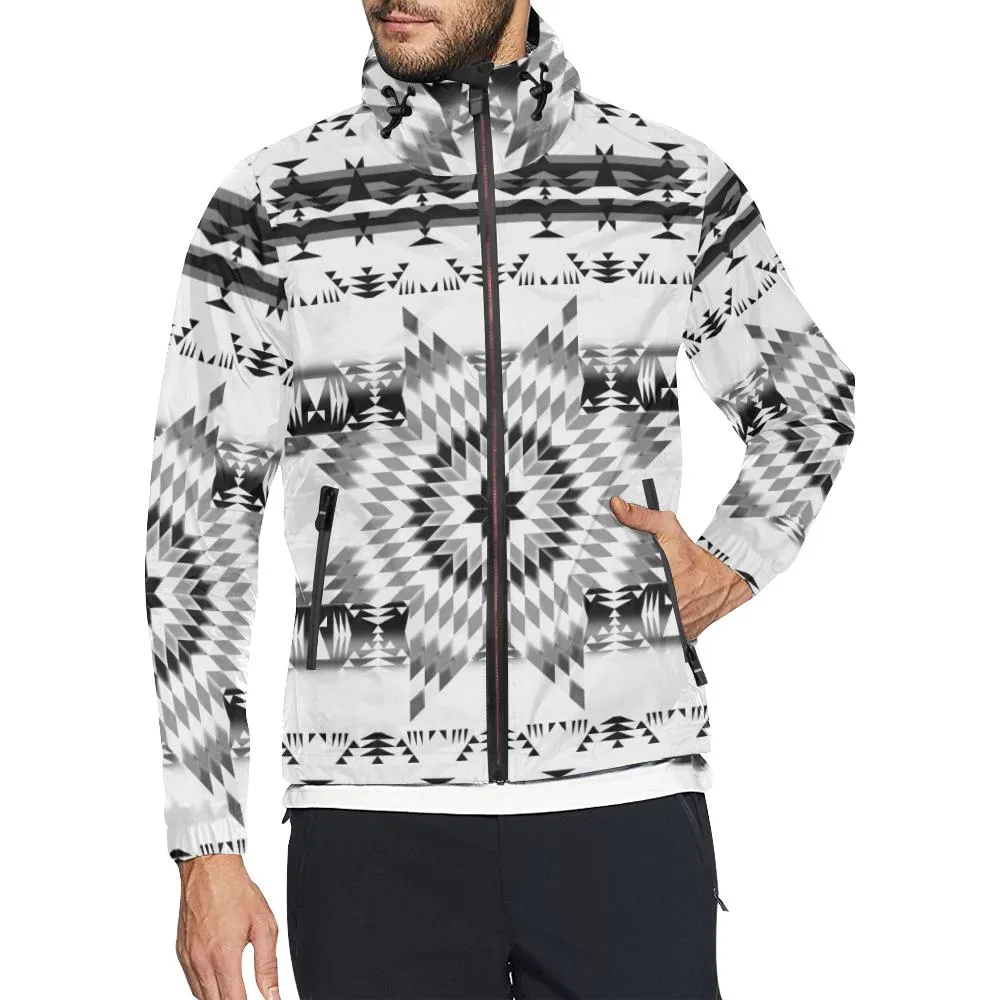 Black and White Star Quilt Men's Windbreaker