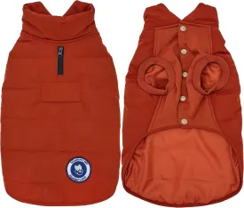Blueberry Pet 2023 New Cozy & Comfy Windproof Waterproof Quilted Fall Winter Dog Puffer Jacket in Rusty Orange, Back Length 12", Size 10", Warm Coat for Small Dogs