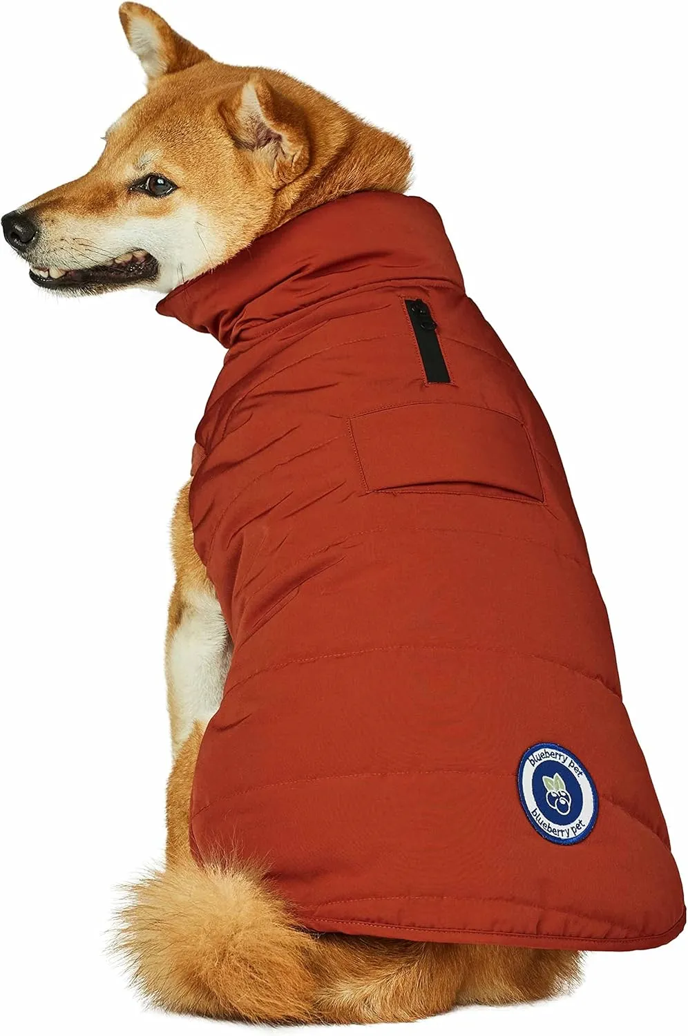 Blueberry Pet 2023 New Cozy & Comfy Windproof Waterproof Quilted Fall Winter Dog Puffer Jacket in Rusty Orange, Back Length 12", Size 10", Warm Coat for Small Dogs