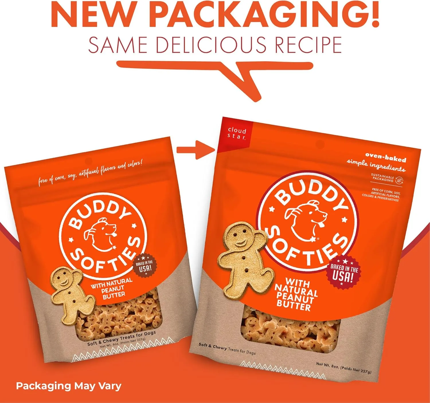 Buddy Biscuits 8 oz. Bag of Softies Soft & Chewy Dog Treats, Made with Peanut Butter