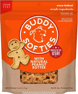 Buddy Biscuits 8 oz. Bag of Softies Soft & Chewy Dog Treats, Made with Peanut Butter