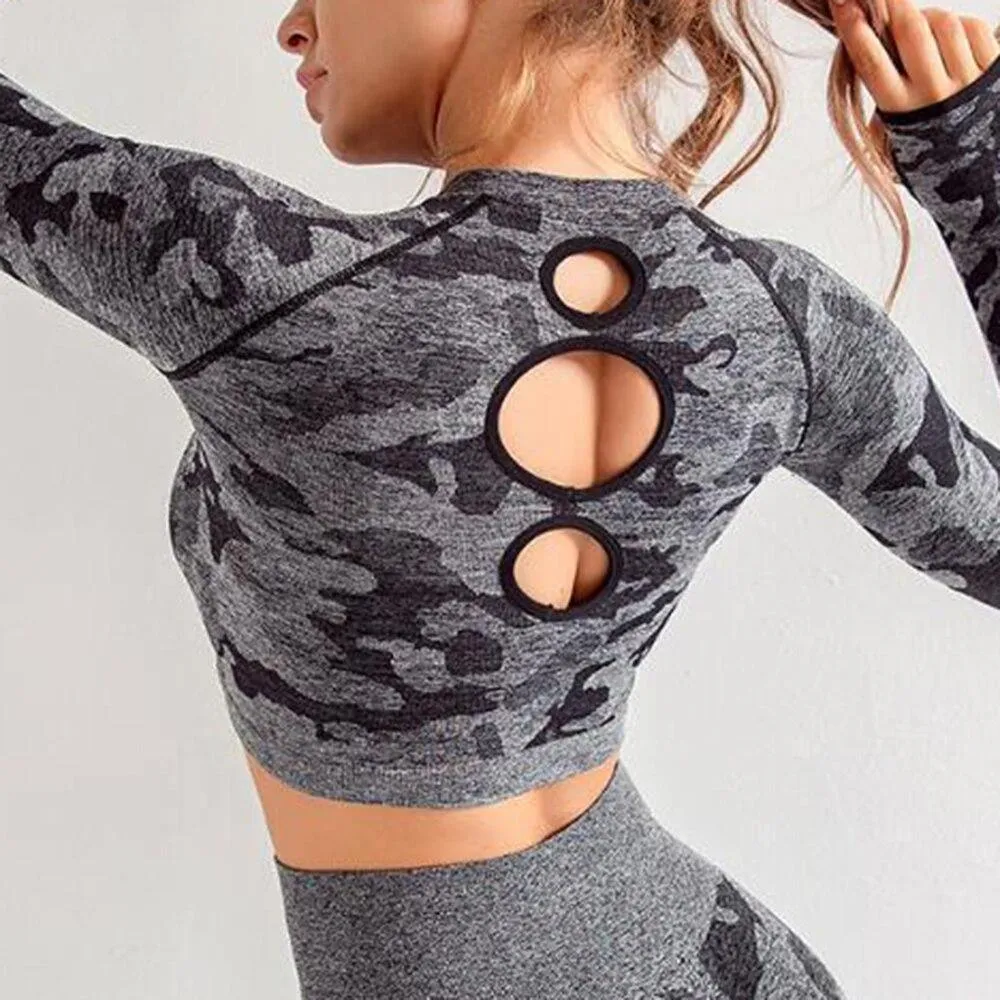Camouflage Seamless Yoga Top