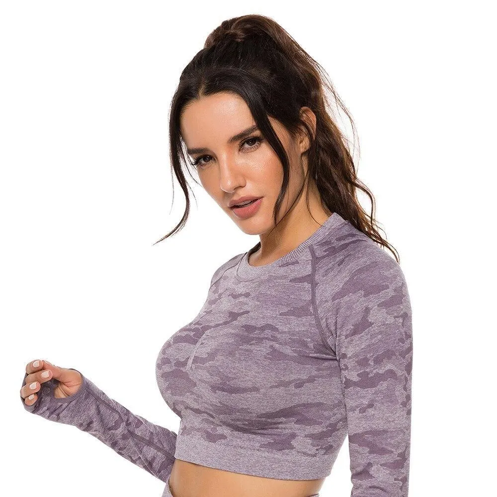Camouflage Seamless Yoga Top