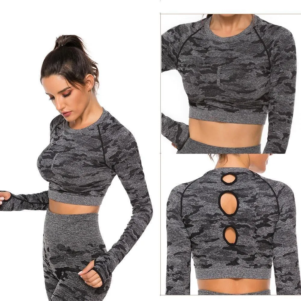 Camouflage Seamless Yoga Top