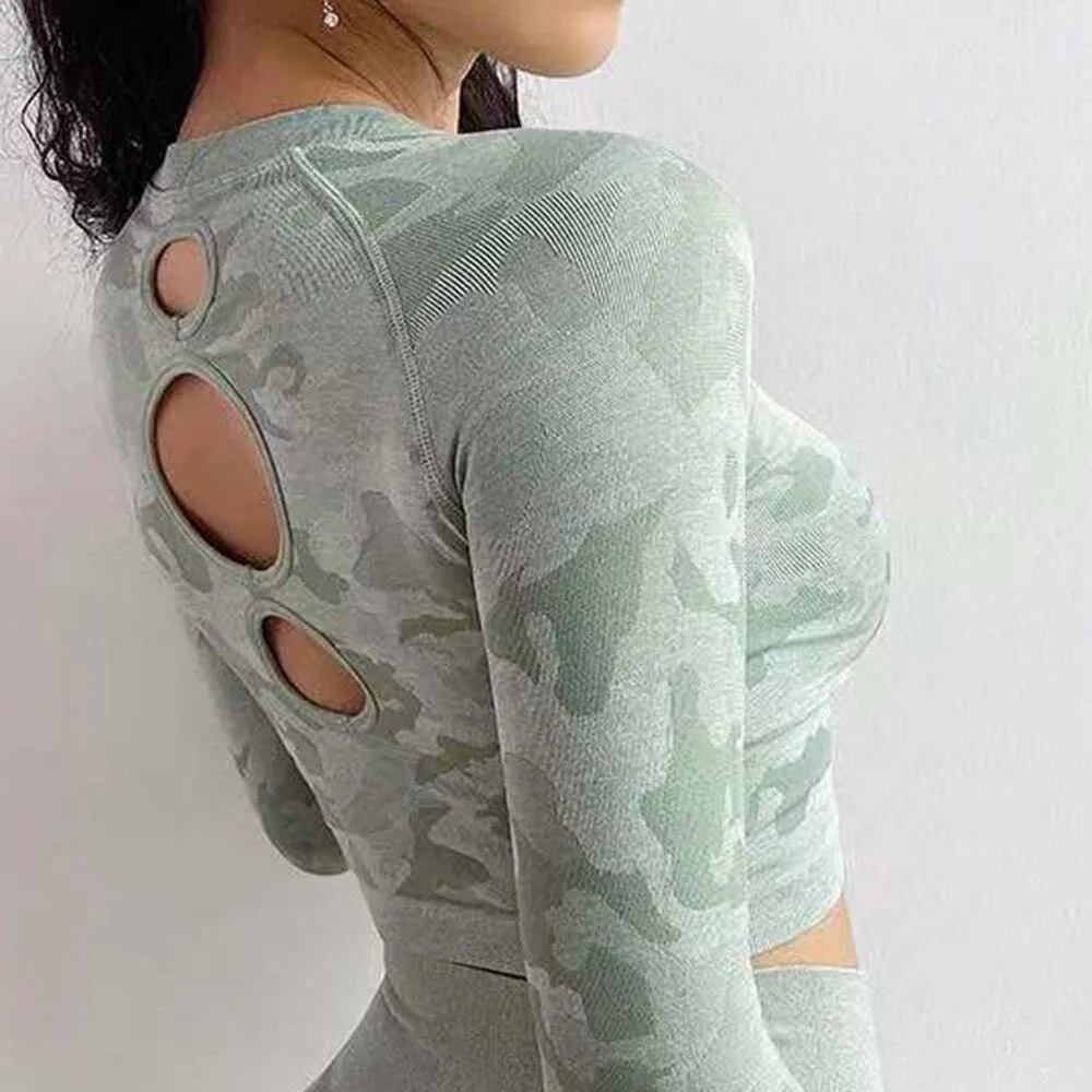 Camouflage Seamless Yoga Top
