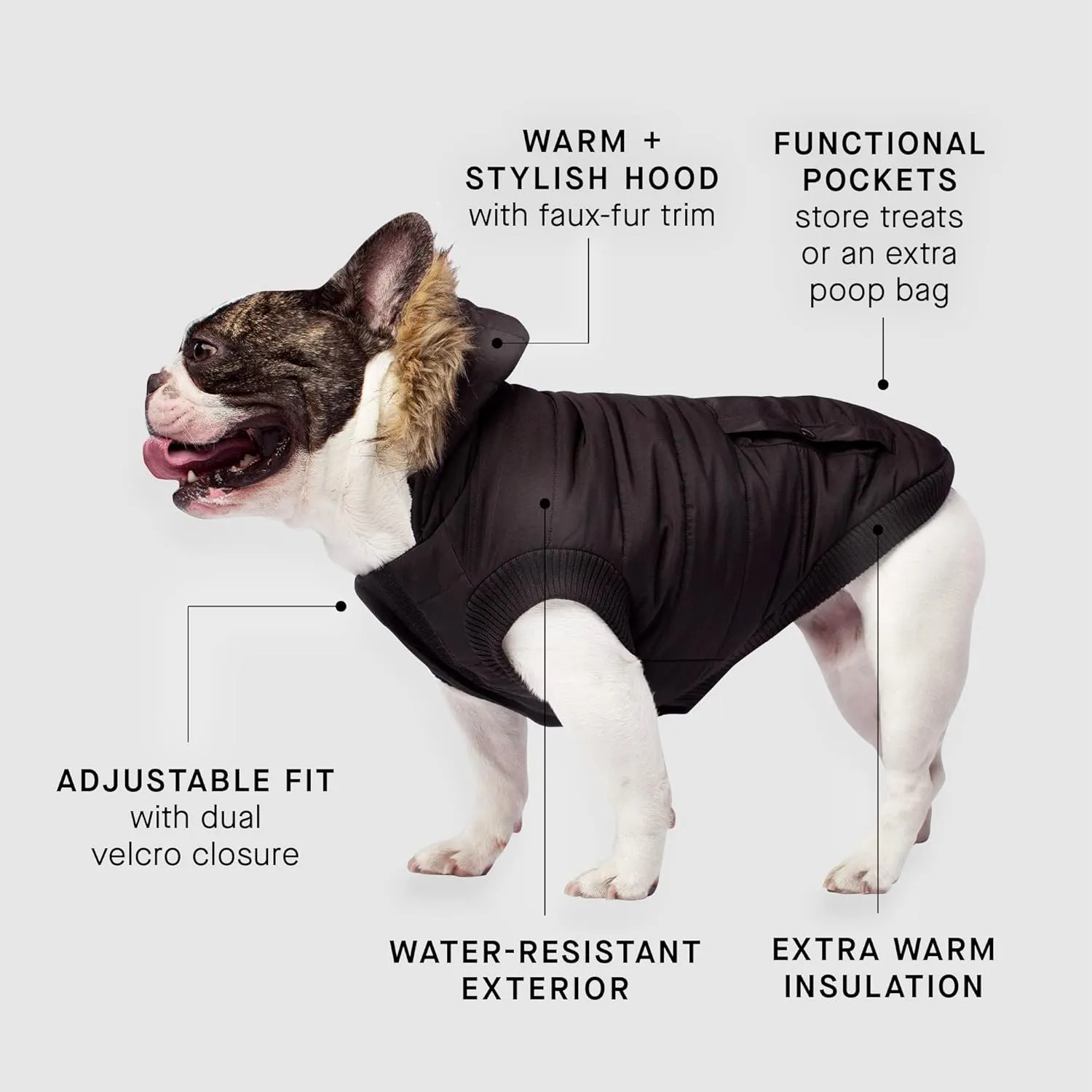 Canada Pooch | North Pole Parka (16 (15-17" Back Length), Black)
