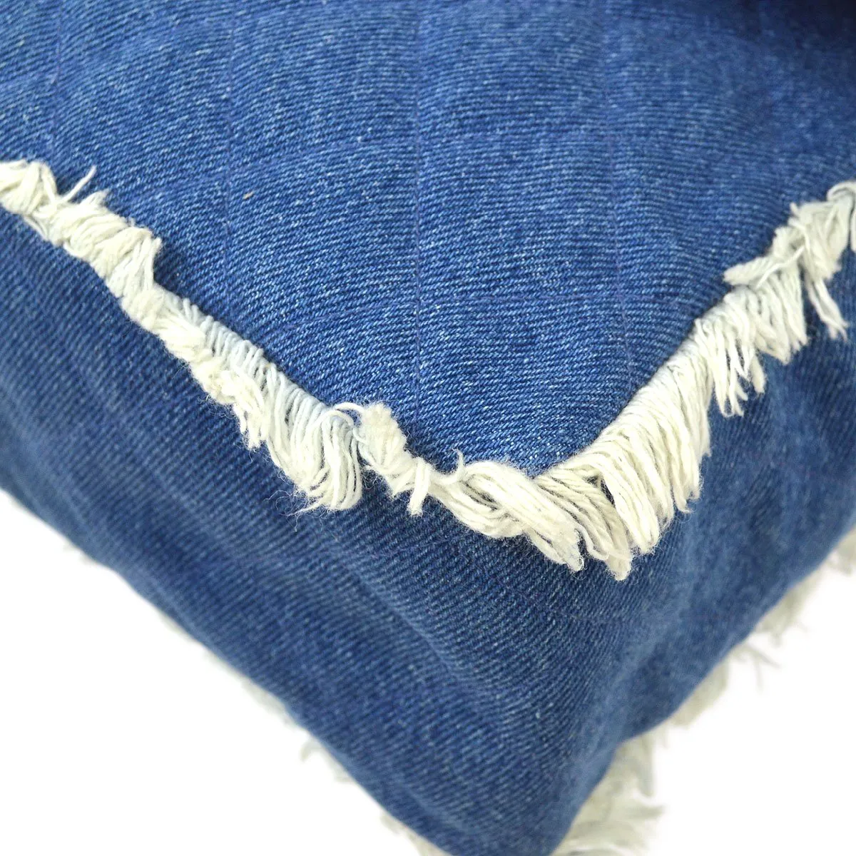 CHANEL★ 1991-1994 Denim Straight Flap Maxi 61782