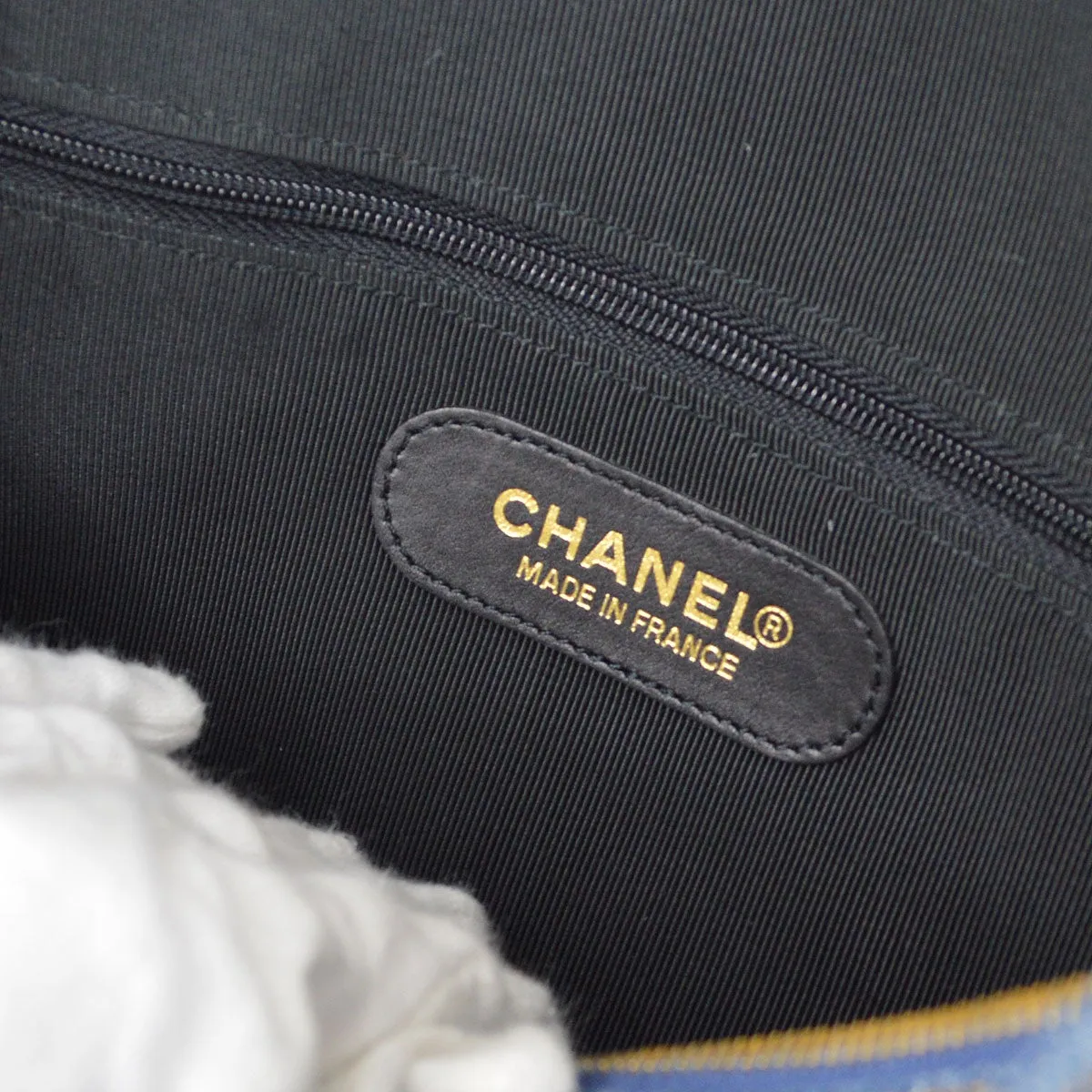 CHANEL 1996-1997 Indigo Denim 2way Boston 36