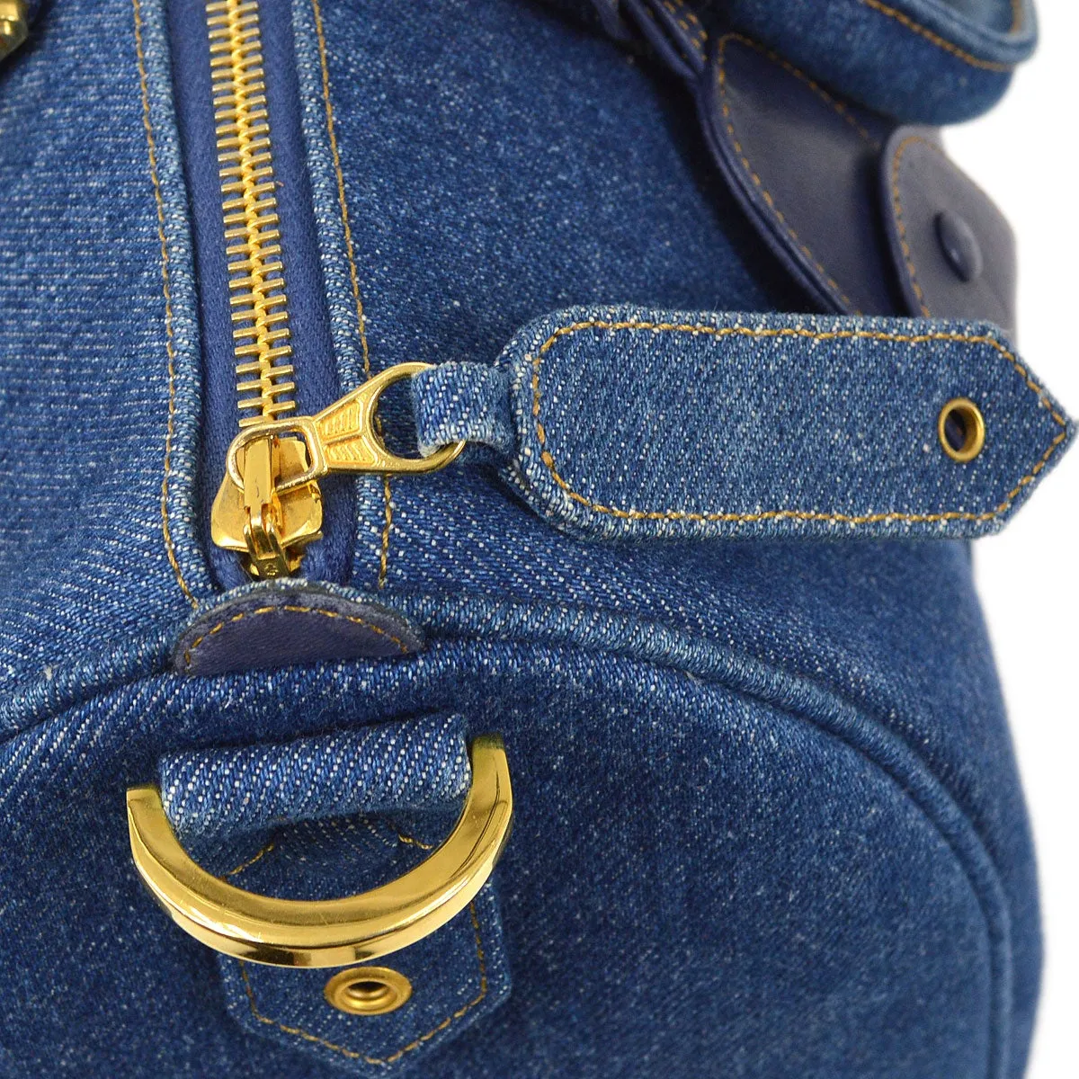 CHANEL 1996-1997 Indigo Denim 2way Boston 36