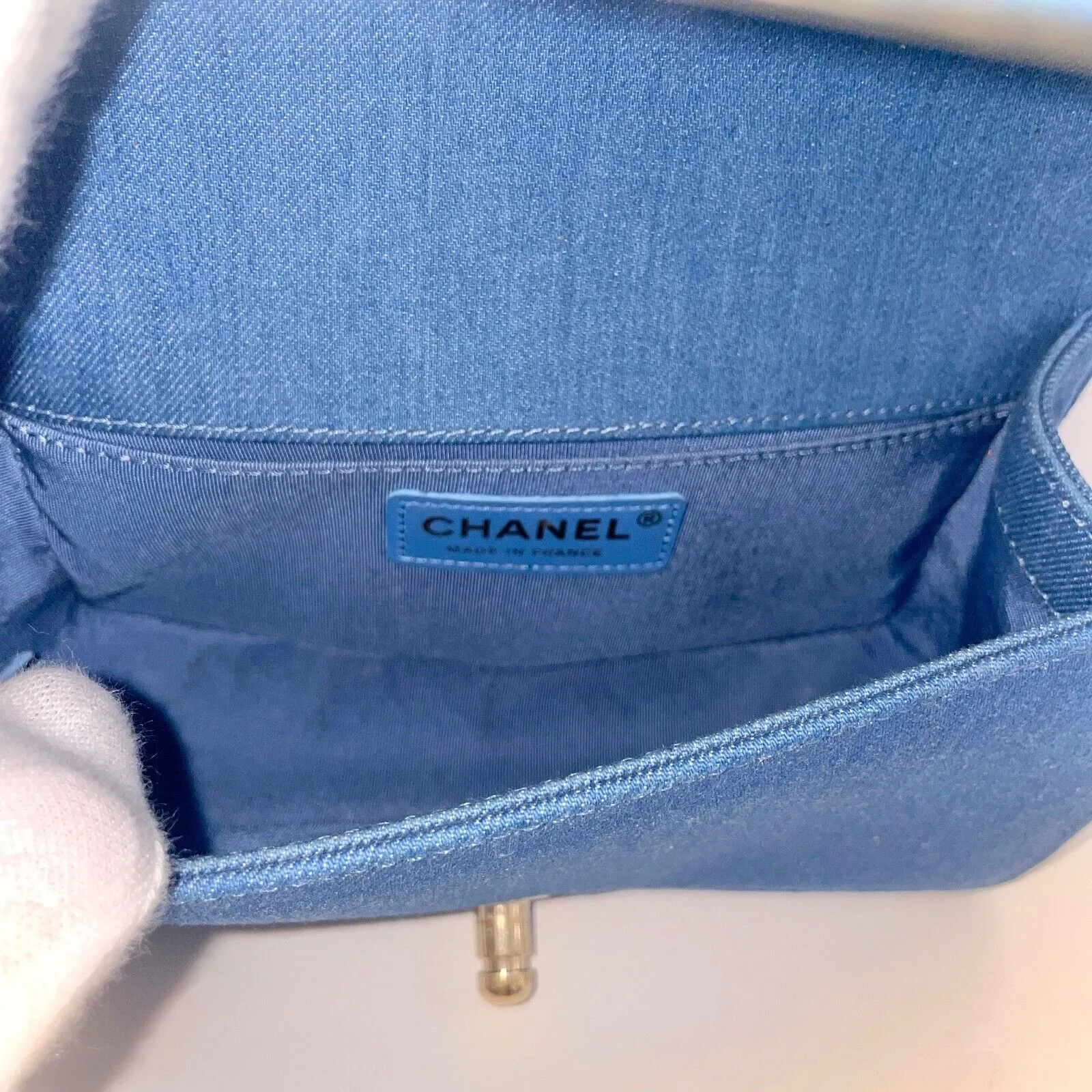 CHANEL BOY THE 27TH MINI DENIM SHOULDER BAG-HS