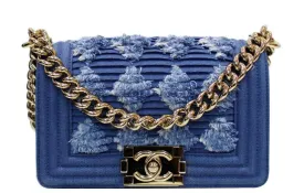 CHANEL BOY THE 27TH MINI DENIM SHOULDER BAG-HS