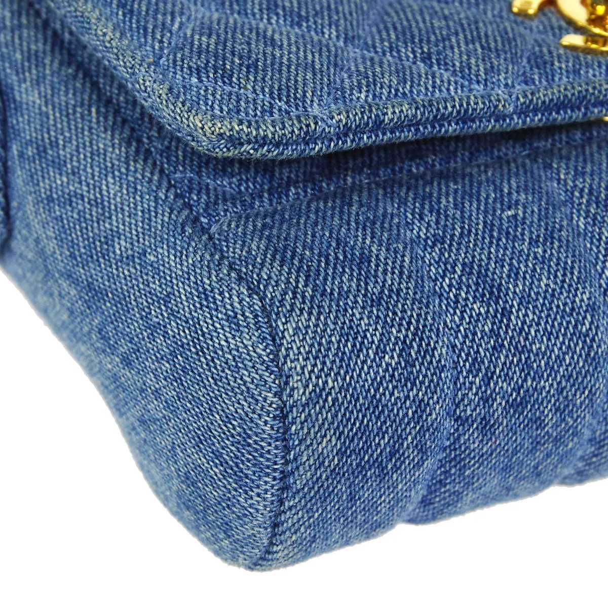 Chanel * Straight Flap Handbag Indigo Denim
