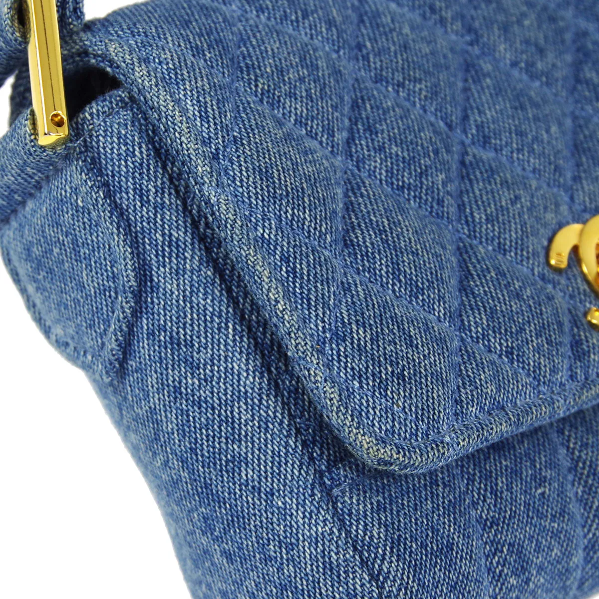 Chanel * Straight Flap Handbag Indigo Denim