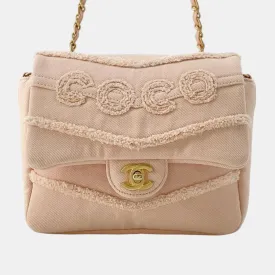 Denim Coco Mark Flap Chain Shoulder Bag