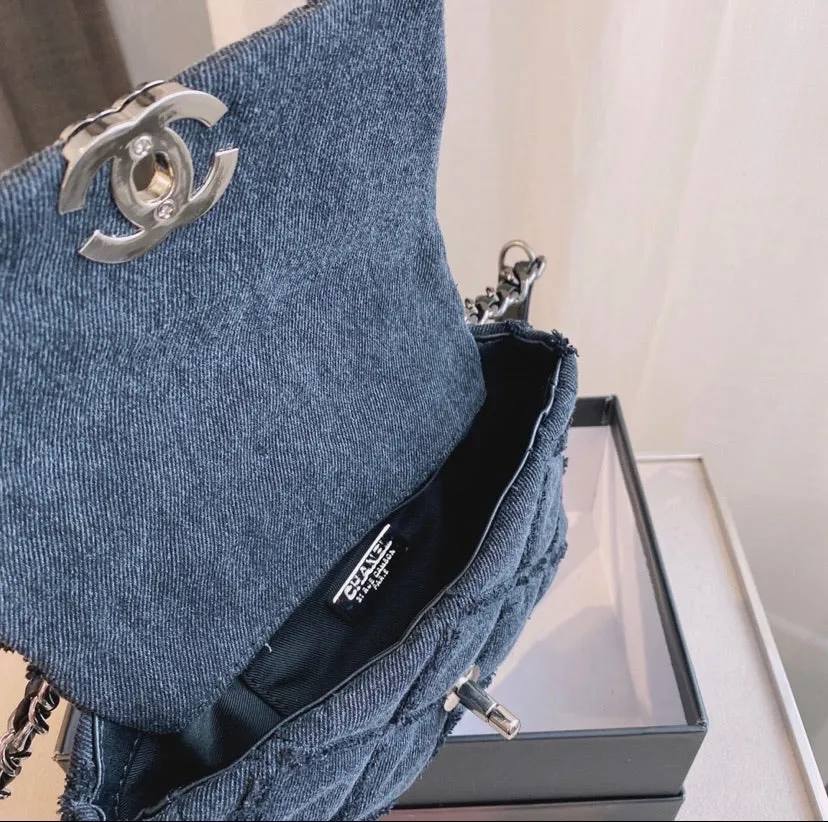 Denim wear Chanel ladies handbag