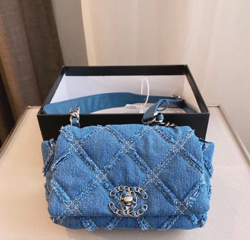 Denim wear Chanel ladies handbag