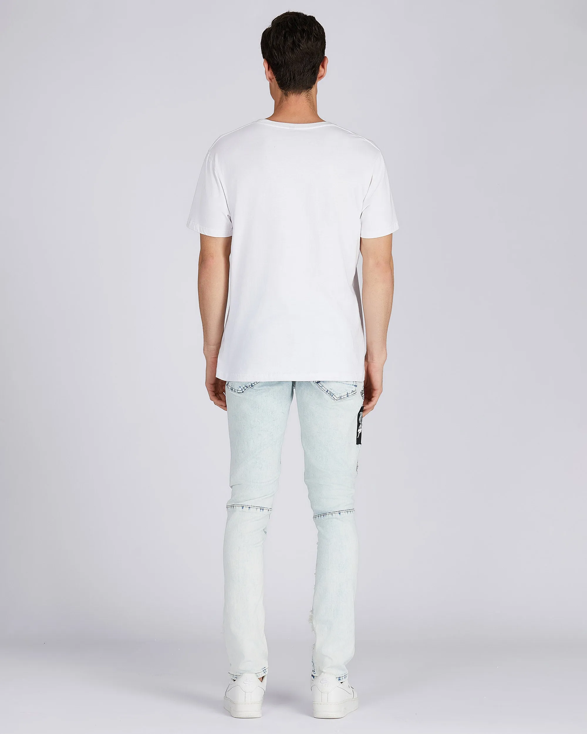 Distressed Blue Jeans with Faded Spray Painted Design-Mexico Local Delivery