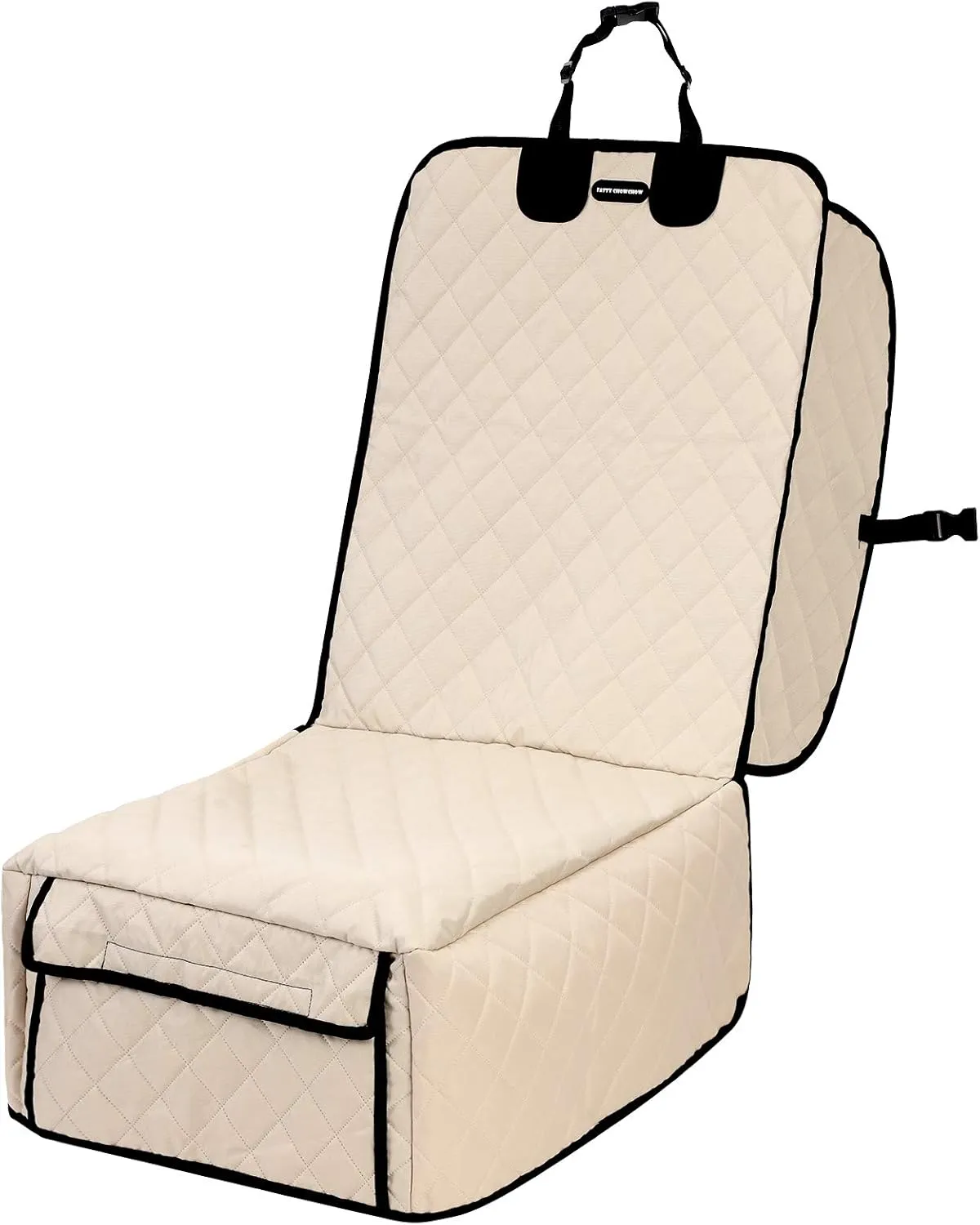 Dog Car Seat Covers 100% Waterproof Car Seat Protector for Pets Front Seat Scratch Proof Non-Slip Durable for Cars,Trucks & SUVs (Cream)