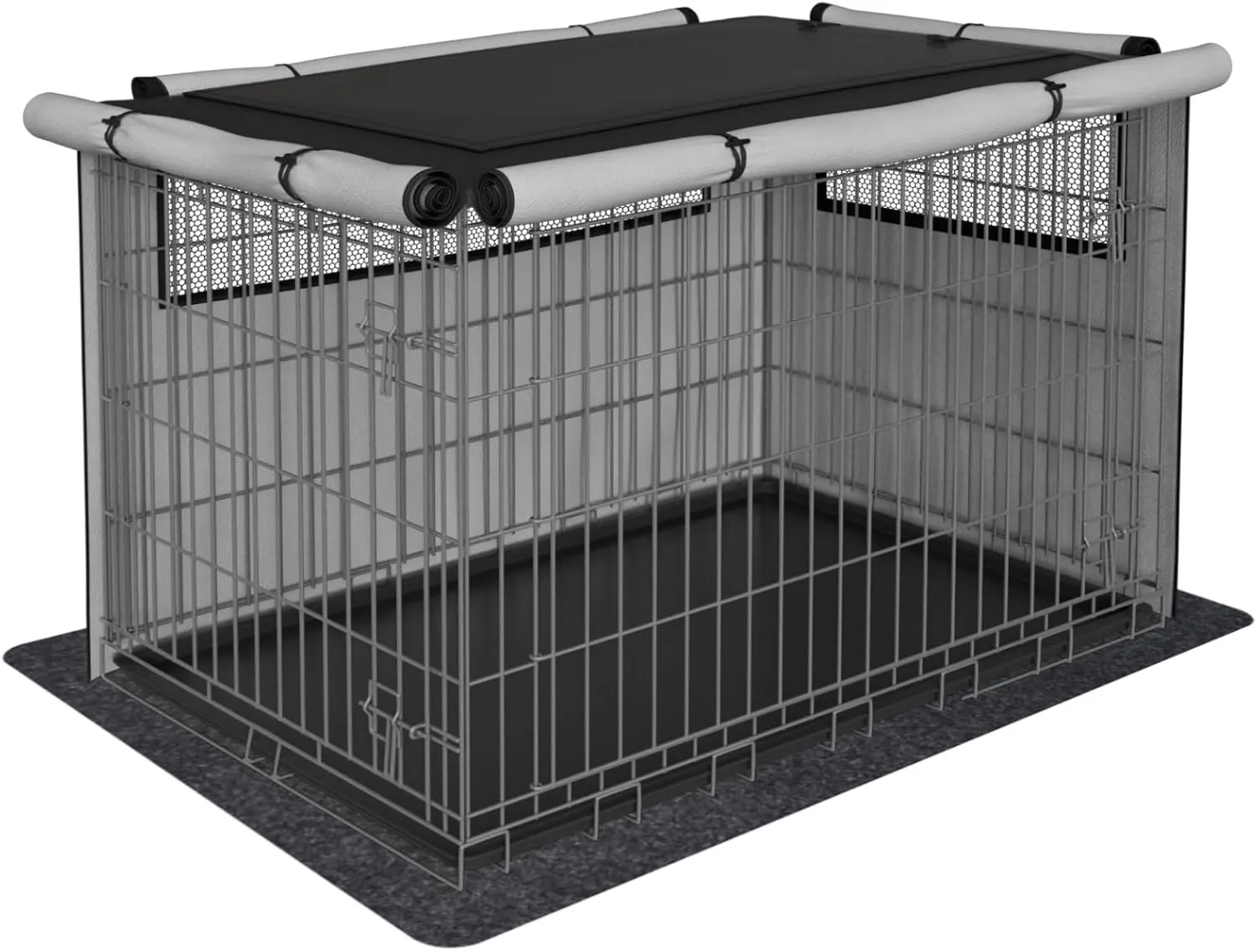 Dog Crate Cover, Pet Kennel Cover for Dog Crate - Durable, Comfortable, Ventilated Dog Cage Cover, Fit for 48 inches Dog Cage, Dog Crate Mat Included