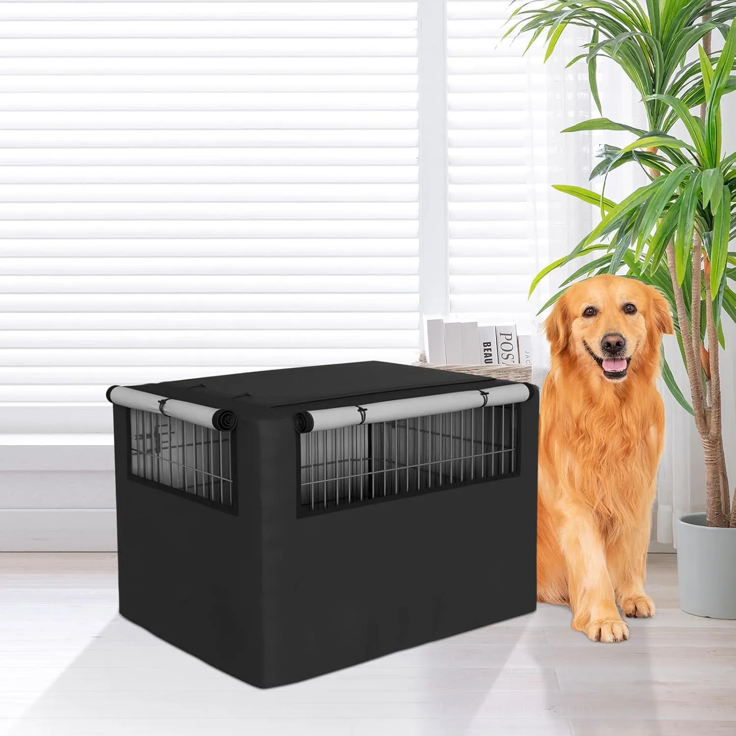 Dog Crate Cover, Pet Kennel Cover for Dog Crate - Durable, Comfortable, Ventilated Dog Cage Cover, Fit for 48 inches Dog Cage, Dog Crate Mat Included
