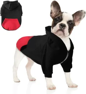 Dog Hoodie Pet Clothes, Soft Dog Sweatshirt, Warm Fleece Dog Hoodies for Small Medium Dogs, Winter Cold Weather Puppy Sweater with Pocket, Hooded Coat Costume Cat Apparel Outfit