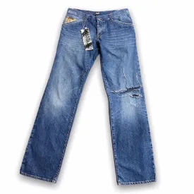 Dolce & Gabbana Ripped and Patched Vintage Jeans Cotton Blue Size 32"