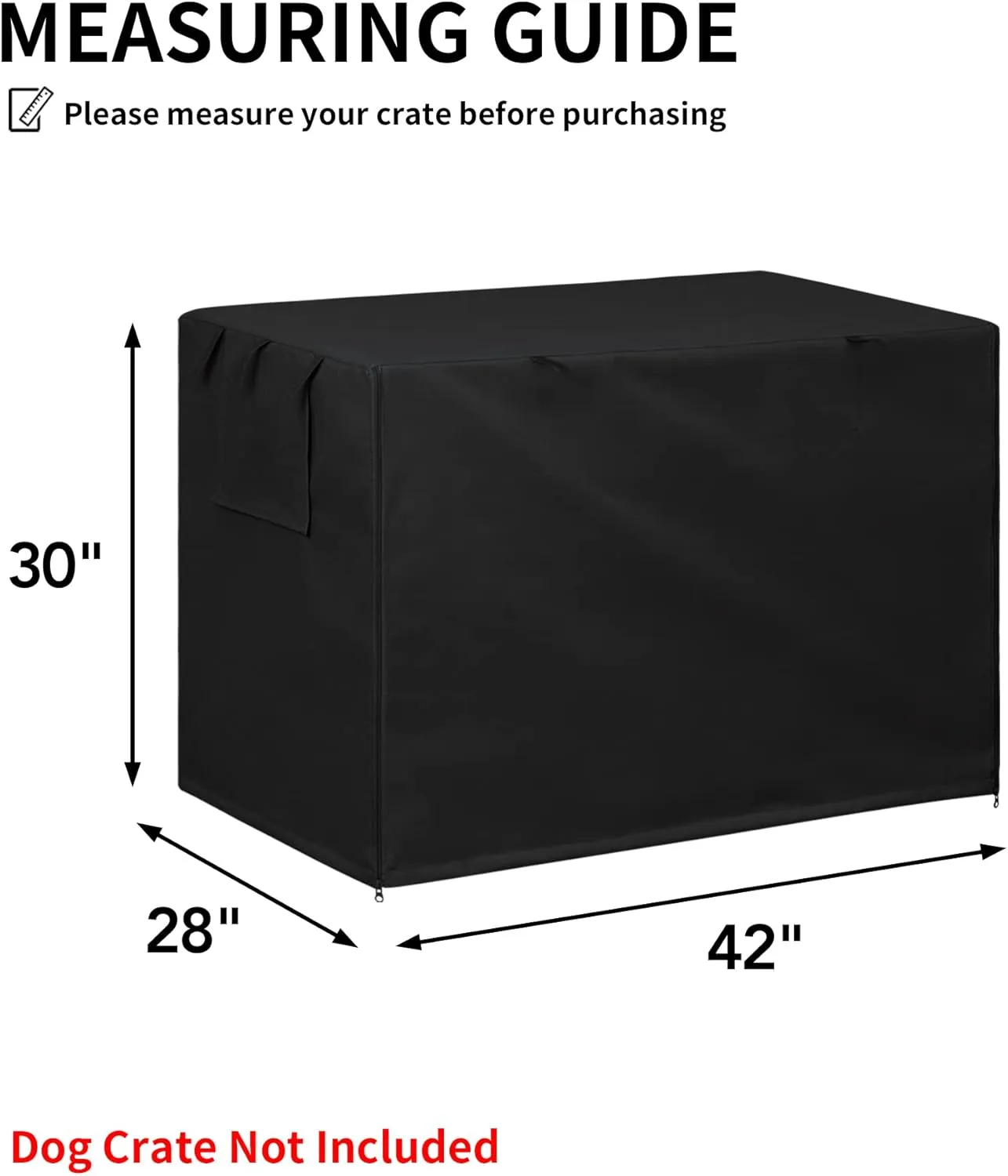 Easy-Going Dog Crate Cover 42 Inch Dog Kennel Cover for Dog, Cage Covers for Dog Crates Fit (42" L x28 Wx30 H) Black