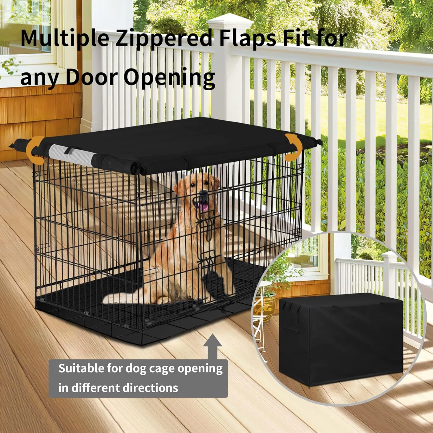 Easy-Going Dog Crate Cover 42 Inch Dog Kennel Cover for Dog, Cage Covers for Dog Crates Fit (42" L x28 Wx30 H) Black