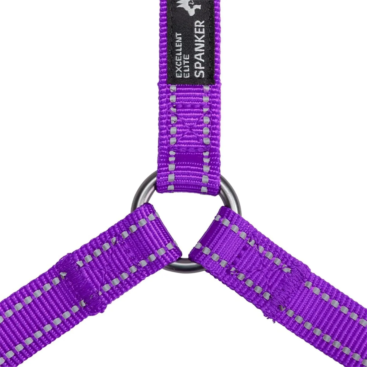 EXCELLENT ELITE SPANKER No Pull Dog Harness Reflective Nylon Vest L-Shaped Adjustable Easy Pet Harness for Small Medium Large Breeds Dogs Walking Training Black Red(Purple-M)