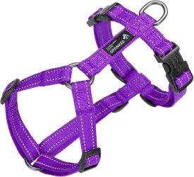 EXCELLENT ELITE SPANKER No Pull Dog Harness Reflective Nylon Vest L-Shaped Adjustable Easy Pet Harness for Small Medium Large Breeds Dogs Walking Training Black Red(Purple-M)