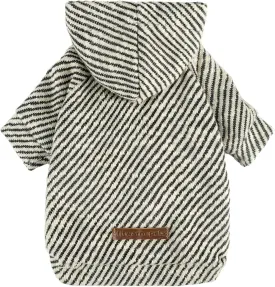 Fitwarm Sliver Striped Dog Hoodie, Doggy Winter Clothes for Small Dogs Boy Girl, Dog Sweatshirt with Hood, Lightweight Pet Hoodie, Silver, Black, Small
