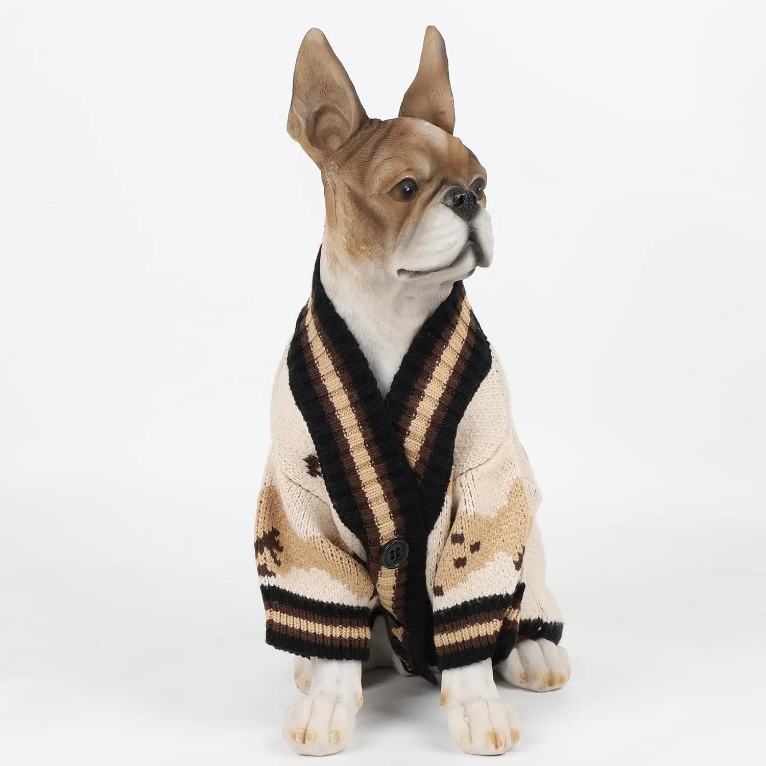 HAPEE Dog Sweaters Dog Bear Sweater for Cat, Clown Prince Puppy Clothes (E05-Bear Beige, Medium)