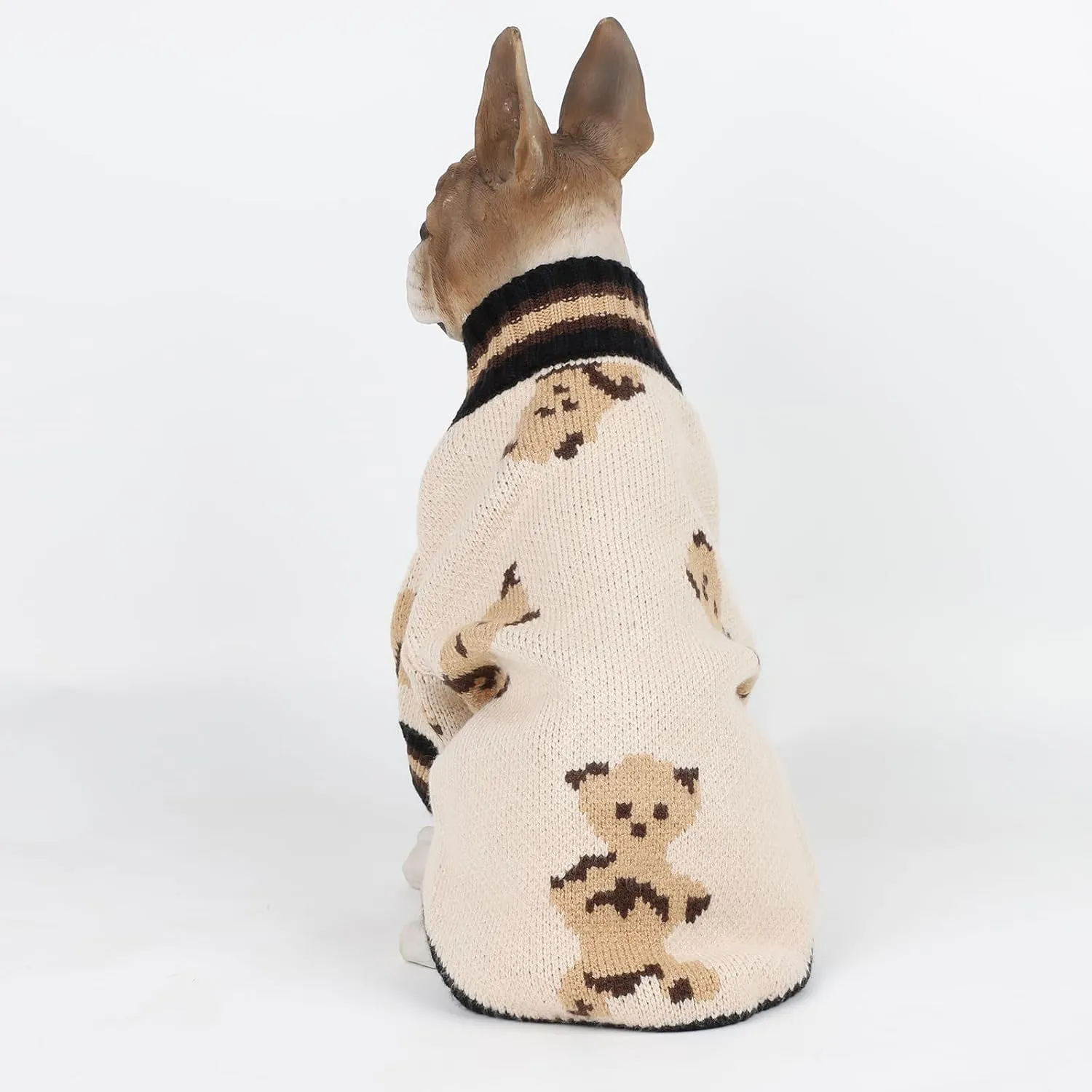HAPEE Dog Sweaters Dog Bear Sweater for Cat, Clown Prince Puppy Clothes (E05-Bear Beige, Medium)