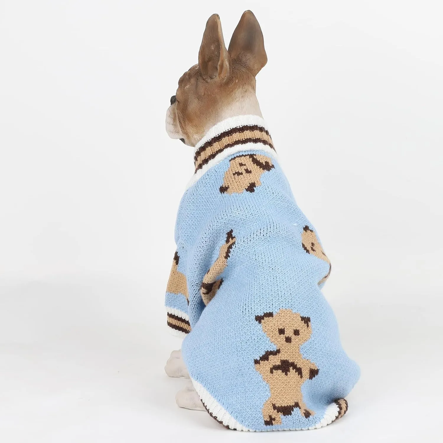 HAPEE Dog Sweaters Dog Bear Sweater for Cat, Clown Prince Puppy Clothes (E06-Bear Blue, Medium)