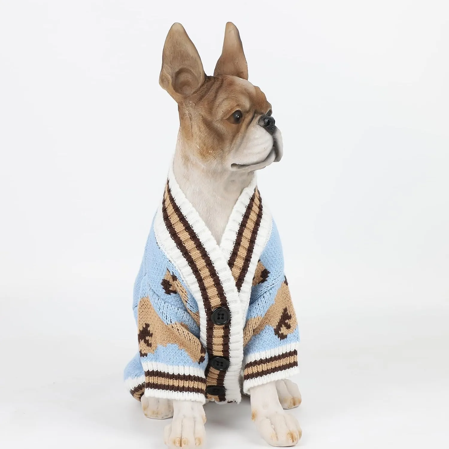 HAPEE Dog Sweaters Dog Bear Sweater for Cat, Clown Prince Puppy Clothes (E06-Bear Blue, Medium)