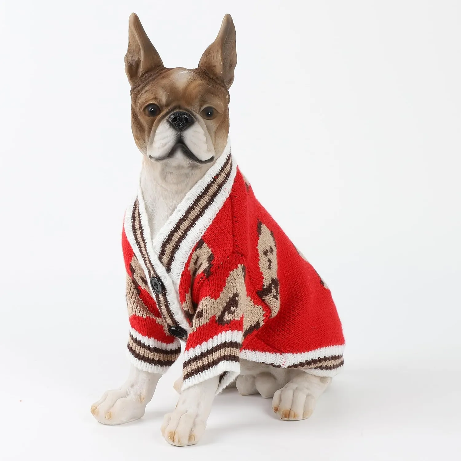 HAPEE Dog Sweaters Dog Bear Sweater for Cat, Clown Prince Puppy Clothes (X-Small, E07-Bear Red)