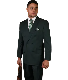 Hunter Green statement men's suit double breasted pleated pants classic fit