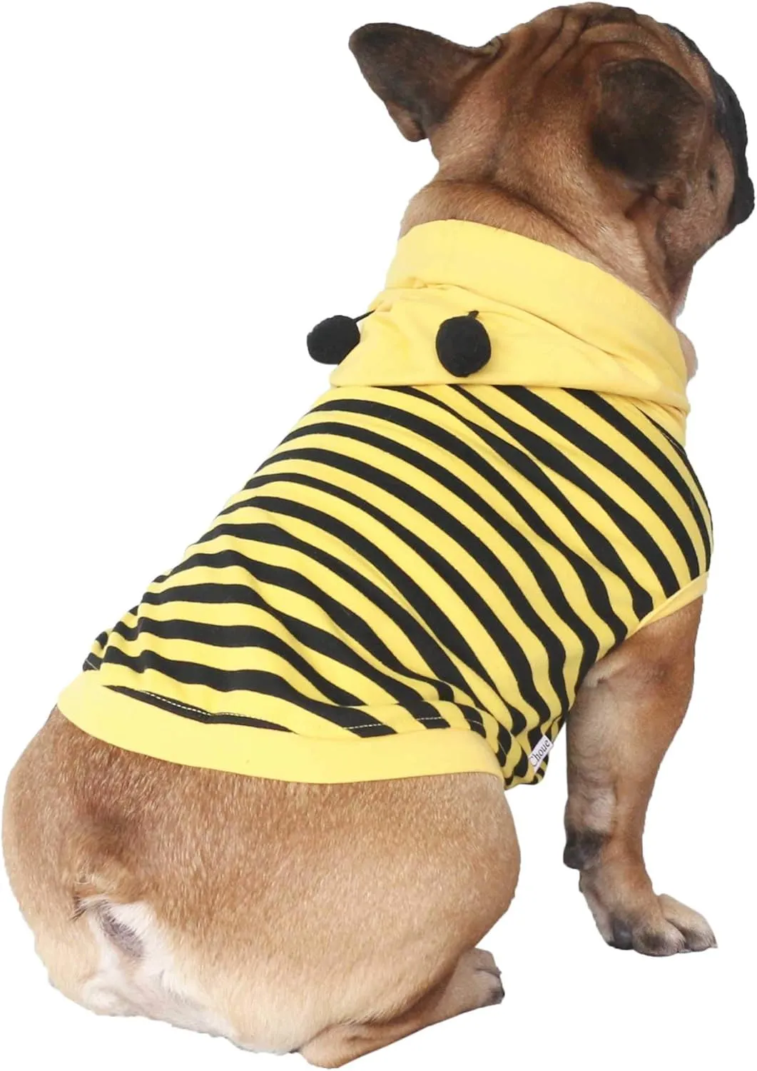iChoue I am a French Bulldog Bee Honeybee Bumblebee Costumes Hoodies Sleeveless Clothes Outfits Cosplay Shirts for Medium Dogs Frenchie Pug English Boston Puppy - Black and Yellow, Large