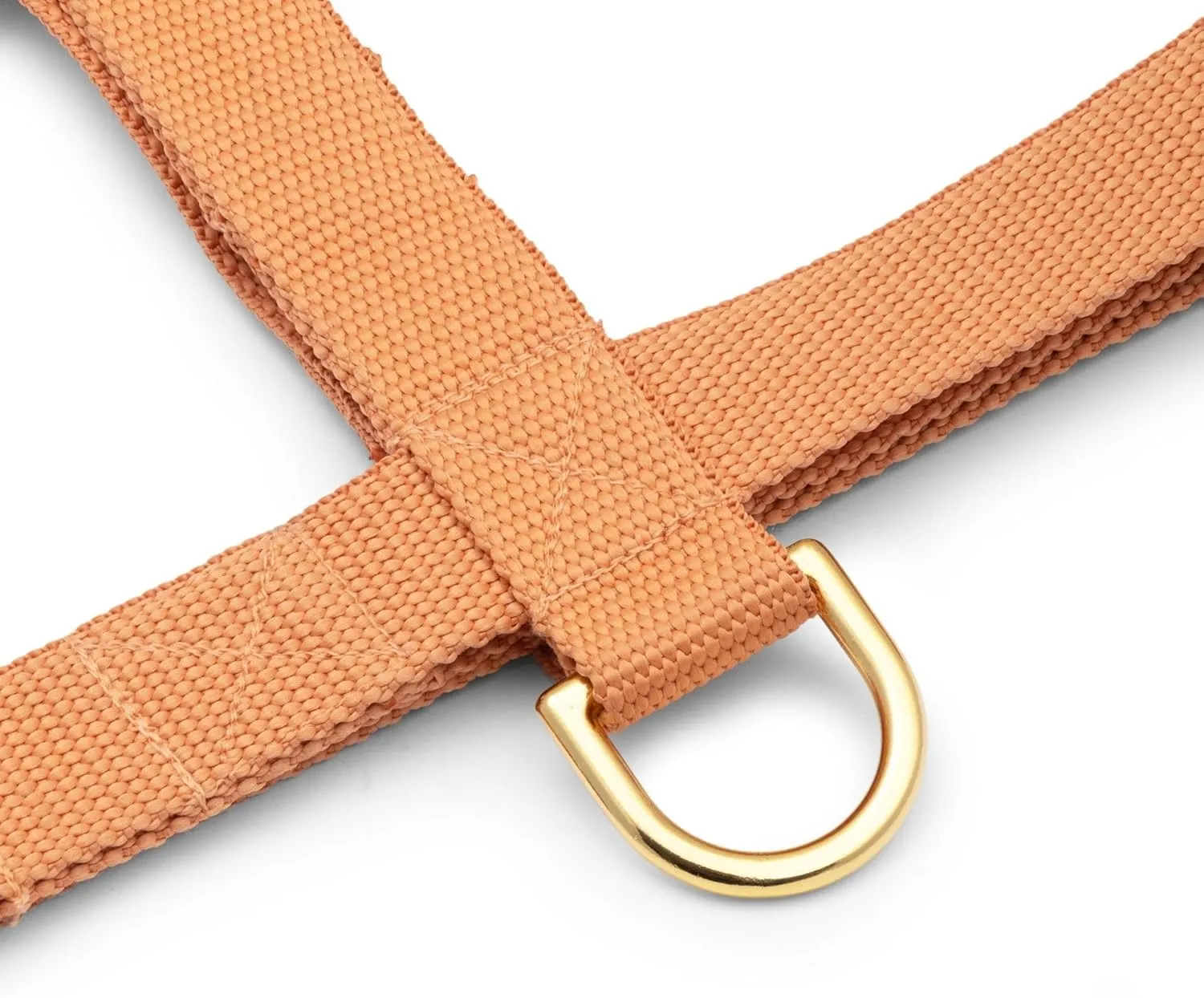 Indestructible Dog Harness, Ergonomic Customizable Sizing, No Pull, No Escape, Front   Back Leash Clip, Metal Buckle and Adjusters (Peach Color, Medium)