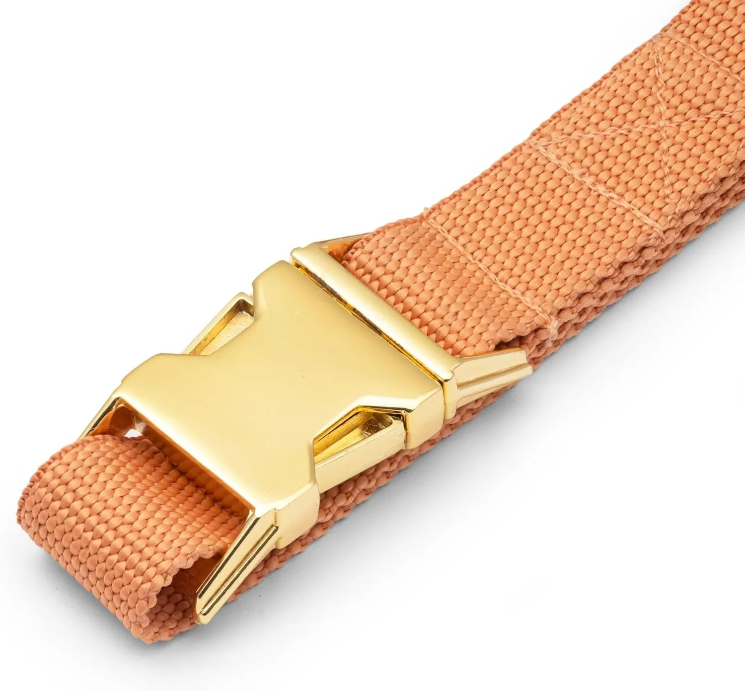 Indestructible Dog Harness, Ergonomic Customizable Sizing, No Pull, No Escape, Front   Back Leash Clip, Metal Buckle and Adjusters (Peach Color, Medium)