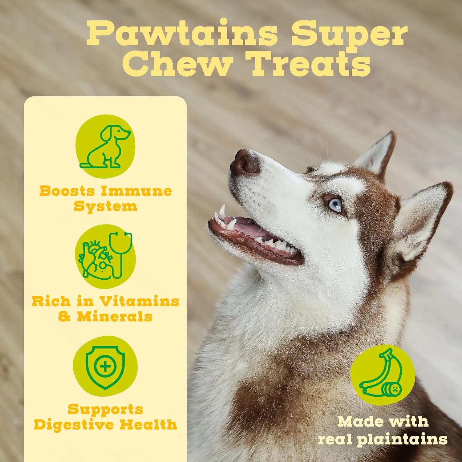 Jack&Pup Pawtains | Made from Real Plantains - Irresistible Aroma and Flavor | Highly Digestible, Grain Free, Long Lasting (Small - 12 Bones)